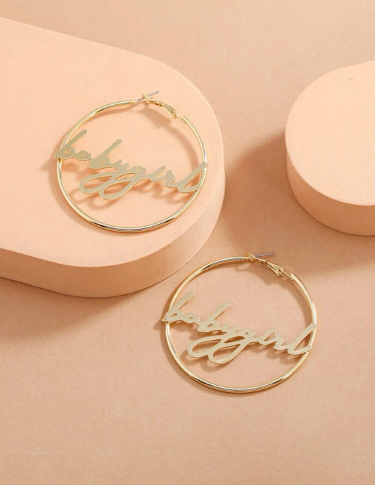 Gold Babygirl Hoop Earrings
