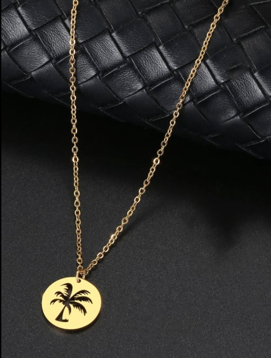 Palm Tree Stainless Steel Necklace