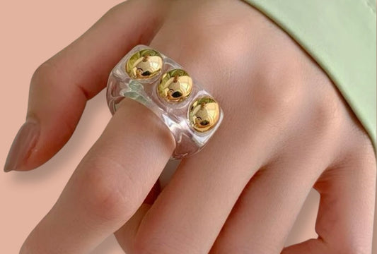 Clear Ring With Gold