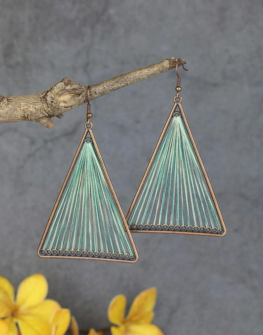 Bronze Triangle Drop Earrings