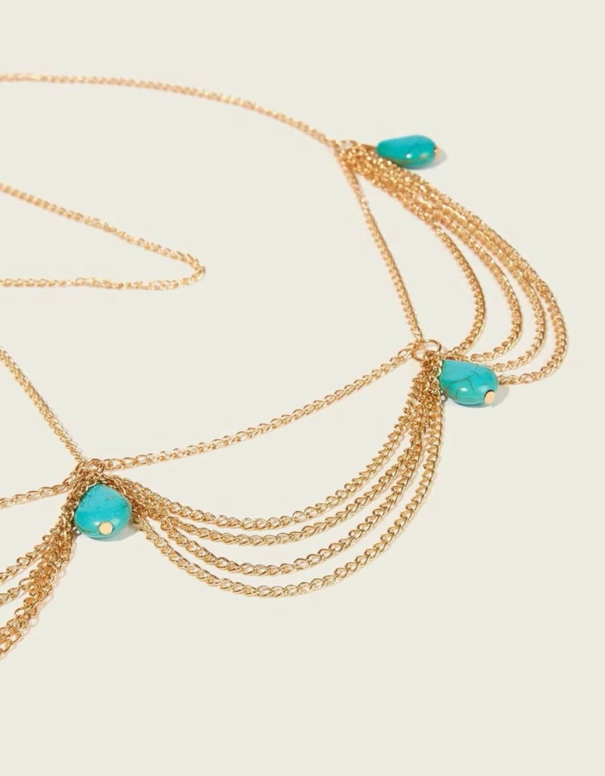 Turquoise Gold Chain Headpiece